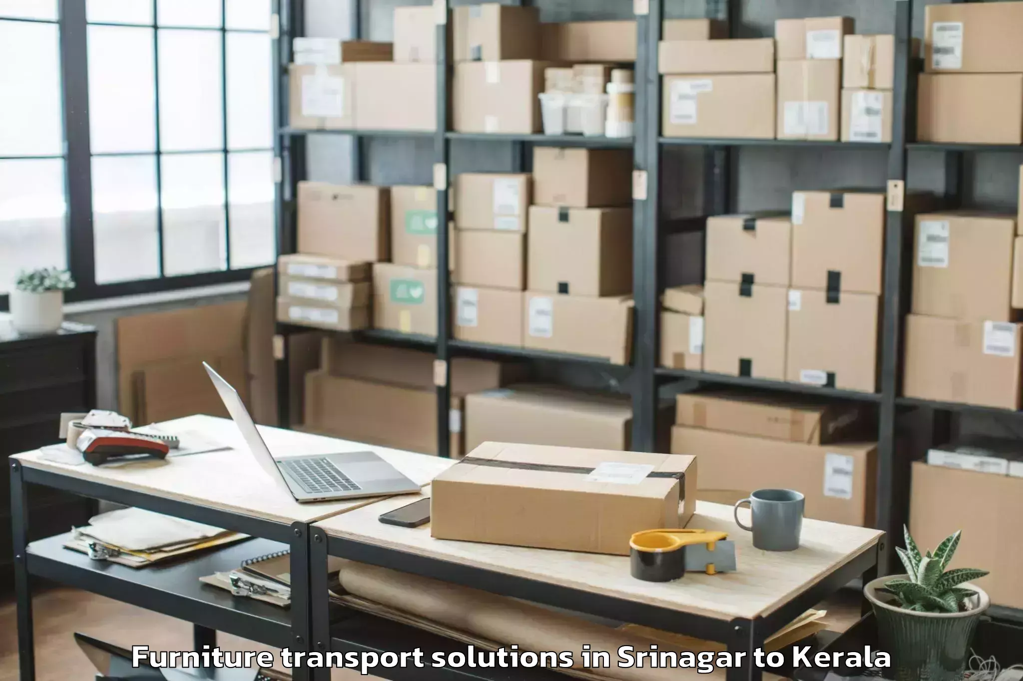 Reliable Srinagar to Alathur Malabar Furniture Transport Solutions